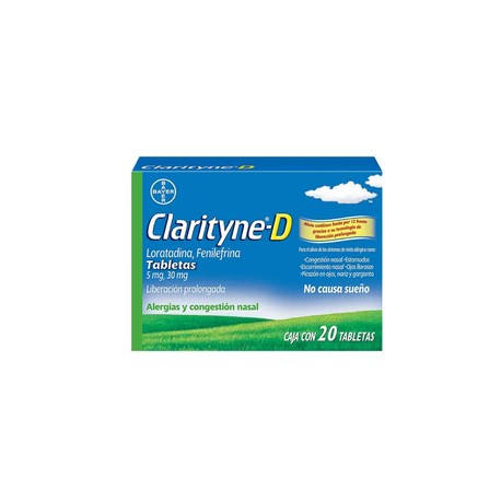 CLARITYNE-D (LORATADINA/FENILEFRINA) TAB 5/30MG C20