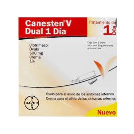 CANESTEN V DUAL 1 DIA (CLOTRIMAZOL) OVULO Y CREMA 500MG/1% C1