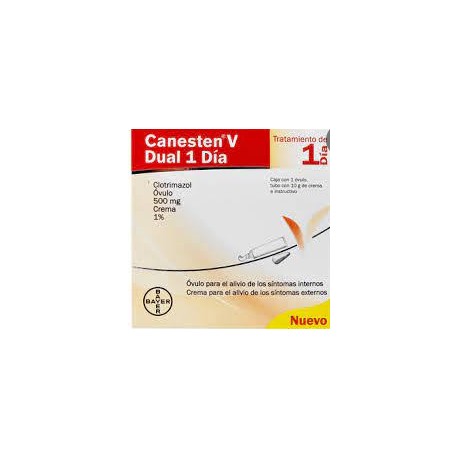 CANESTEN V DUAL 1 DIA (CLOTRIMAZOL) OVULO Y CREMA 500MG/1% C1