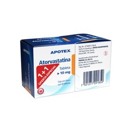 ATORVASTATINA TAB 10MG C30+30 APOTEX