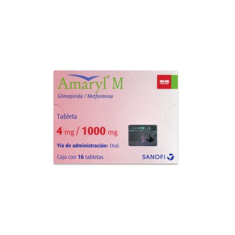 AMARYL M (GLIMEPIRIDA/METFORMINA) TAB 4MG/1000MG C16
