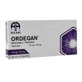 ORDEGAN (KETOROLACO/TRAMADOL) CAP 10MG/25MG C10