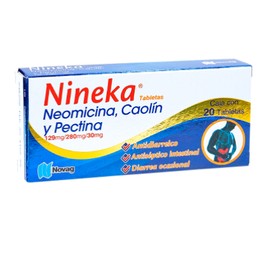 NINEKA (NEOMICINA/CAOLIN/PECTINA) TAB 129/280/30MG C20