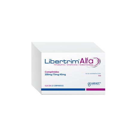 LIBERTRIM ALFA (TRIMEBUTINA/SIMETICONA/GALACTOSIDASA) TAB 200MG/75MG/45MG C32