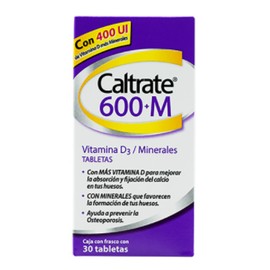 CALTRATE 600+M (VIT D3/MINERALES) C30