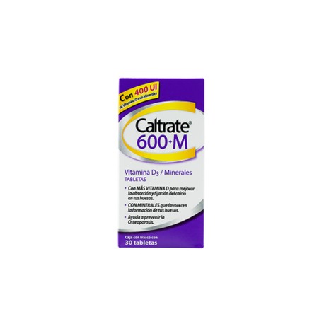 CALTRATE 600+M (VIT D3/MINERALES) C30