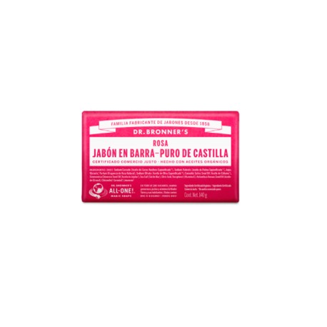 JABON DE CASTILLA BARRA ROSAS 140G DR BRONNER´S