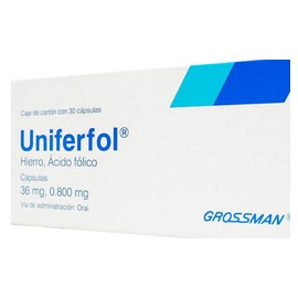 UNIFERFOL (HIERRO/ACIDO FOLICO) CAP 36MG/0.8MG C30