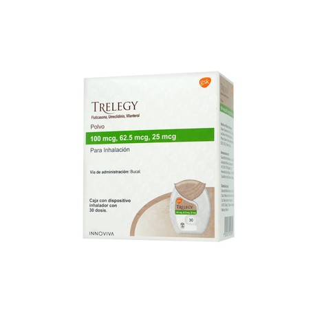 TRELEGY (FLUTICASONA/UMECLIDINO/VILANTEROL) POLVO C30 DOSIS