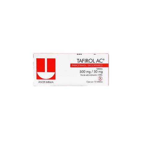 TAFIROL AC (PARACETAMOL/DICLOFENACO) TAB 500MG/50MG C15