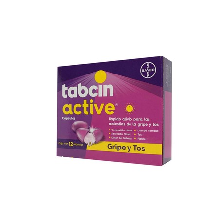 TABCIN ACTIVE (AC ACETILSALICILICO/FENILEFRINA/DEXTROMETORFANO/CLORFENAMINA) CAP C12