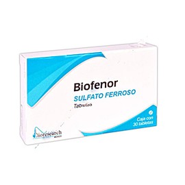 BIOFENOR (SULFATO FERROSO) TAB 60.27MG C30