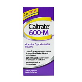 CALTRATE 600+M (VITAMINA D3 Y MINERALES) TAB 400UI C60