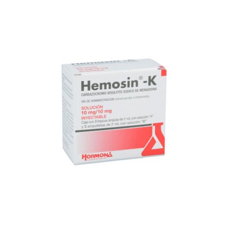 HEMOSIN-K (CARBAZOCROMO/BISULFITO SODICO DE MENADIONA) AMP 10MG 5ML C3