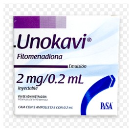 UNOKAVI (FITOMENADIONA) AMP 2MG/0.2ML C5