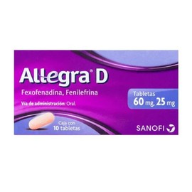 ALLEGRA D (FEXOFENADINA/FENILEFRINA) TAB 60MG/25MG C10
