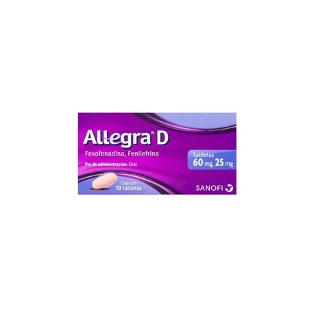 ALLEGRA D (FEXOFENADINA/FENILEFRINA) TAB 60MG/25MG C10