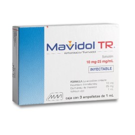 MAVIDOL TR (KETOROLACO/TRAMADOL) AMP 10MG/25MG 1ML C3