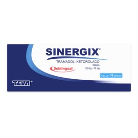 SINERGIX (TRAMADOL/KETOROLACO) TAB SL 25MG/10MG C10