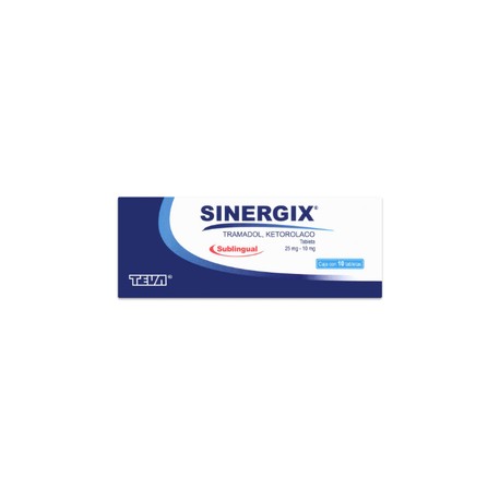 SINERGIX (TRAMADOL/KETOROLACO) TAB SL 25MG/10MG C10