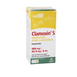 CLAMOXIN S (AMOXICILINA/AC CLAVULANICO) SUSP 600MG/42.9MG/5ML 50ML