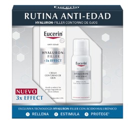 EUCERIN KIT ANTI-EDAD OJOS HYALURON FILLER CREMA DIA+MINI MIST 50ML