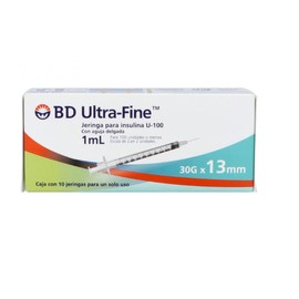 JERINGA INSULINA ULTRAFINE 1ML 30GX13MM C10 BD