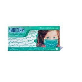 CUBREBOCAS 3 PLIEGOS INFANTIL VERDE C50 AMBIDERM