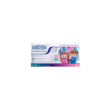 CUBREBOCAS 3 PLIEGOS INFANTIL COLORFUL C50 AMBIDERM