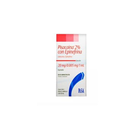 PISACAINA 2% CON EPINEFRINA (LIDOCAINA/EPINEFRINA) FCO 20MG/0.005MG/ML 50ML