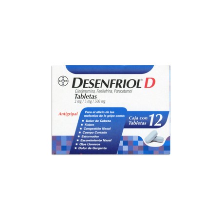 DESENFRIOL D (CLORFENAMINA/FENILEFRINA/PARACETAMOL) TAB C12