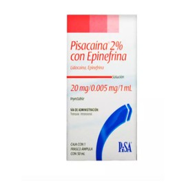 PISACAINA 2% CON EPINEFRINA (LIDOCAINA/EPINEFRINA) FCO 20MG/0.005MG/ML 50ML