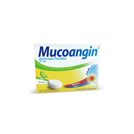 MUCOANGIN (AMBROXOL) PASTILLA 20MG C18 LIMON