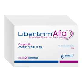 LIBERTRIM ALFA (TRIMEBUTINA/SIMETICONA/GALACTOSIDASA) TAB 200MG/75MG/45 MG C24