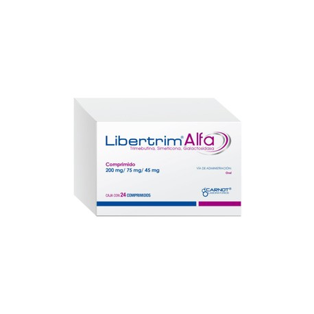 LIBERTRIM ALFA (TRIMEBUTINA/SIMETICONA/GALACTOSIDASA) TAB 200MG/75MG/45 MG C24