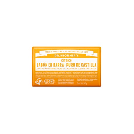 JABON DE CASTILLA BARRA CITRICOS 140G DR BRONNER´S