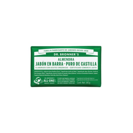 JABON DE CASTILLA BARRA ALMENDRA 140G DR BRONNER´S