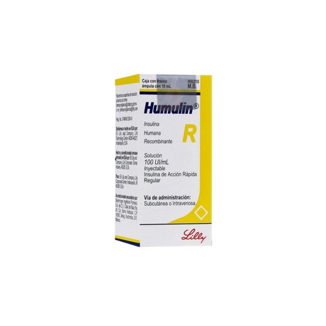 HUMULIN R (INSULINA HUMANA RECOMBINANTE) FCO AMP 100UI/ML 10ML