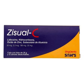 ZISUAL C (LIDOCAINA/HIDROCORTISONA/OXIDO DE ZINC/SUBACETATO DE ALUMINIO) CREMA 30G