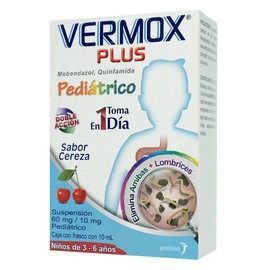 VERMOX PLUS PED (MEBENDAZOL/QUINFAMIDA) SUSP 60MG 10ML