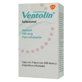 VENTOLIN (SALBUTAMOL) AEROSOL 100MCG CON DISPOSITIVO INHALADOR