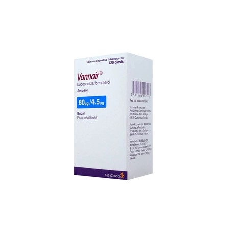 VANNAIR (BUDESONIDA/FORMOTEROL) AEROSOL 80MCG/4.5MCG 120 DOSIS