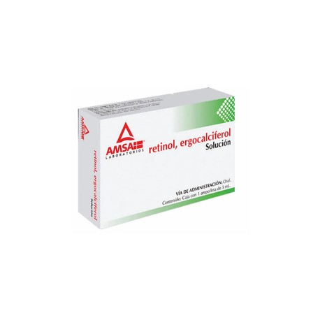 VITAMINAS AD (RETINOL/ERGOCALCIFEROL) AMP 6000/400UI C1